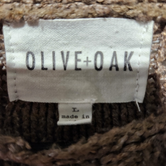 Super Cozy Olive + Oak Brown Sweater - Picture 5 of 5